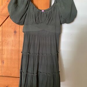 Cute and whimsical Forest Green Long Sleeve Dress